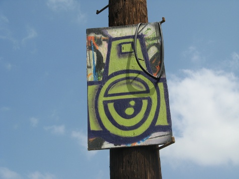 Telephone pole art